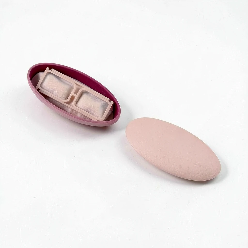 Pebble Glasses Case — In use. Styling contents are not included. Confirm actual package dimensions before ordering.