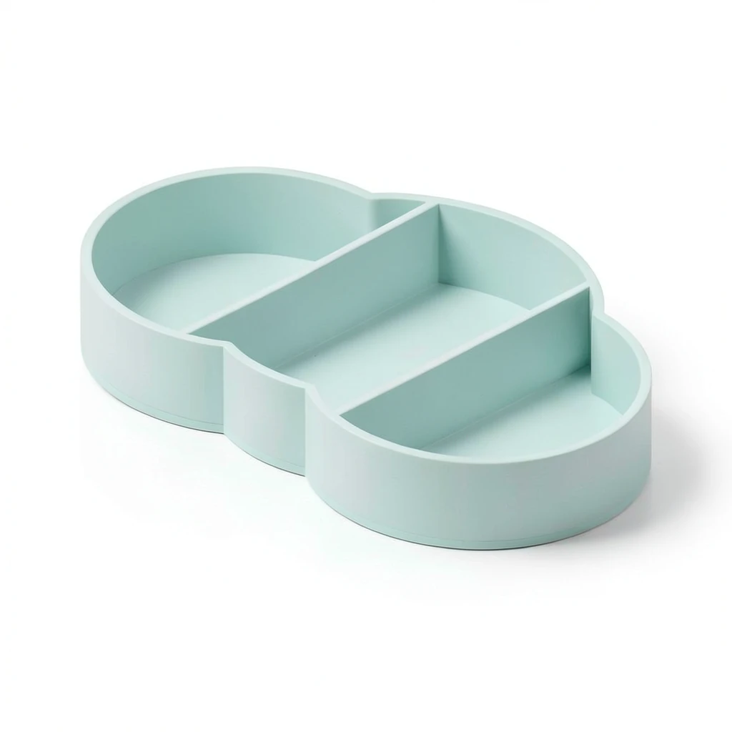 Cloud Cable Tray — The full look. Intended product design; actual colour, finish and fit are confirmed before printing.