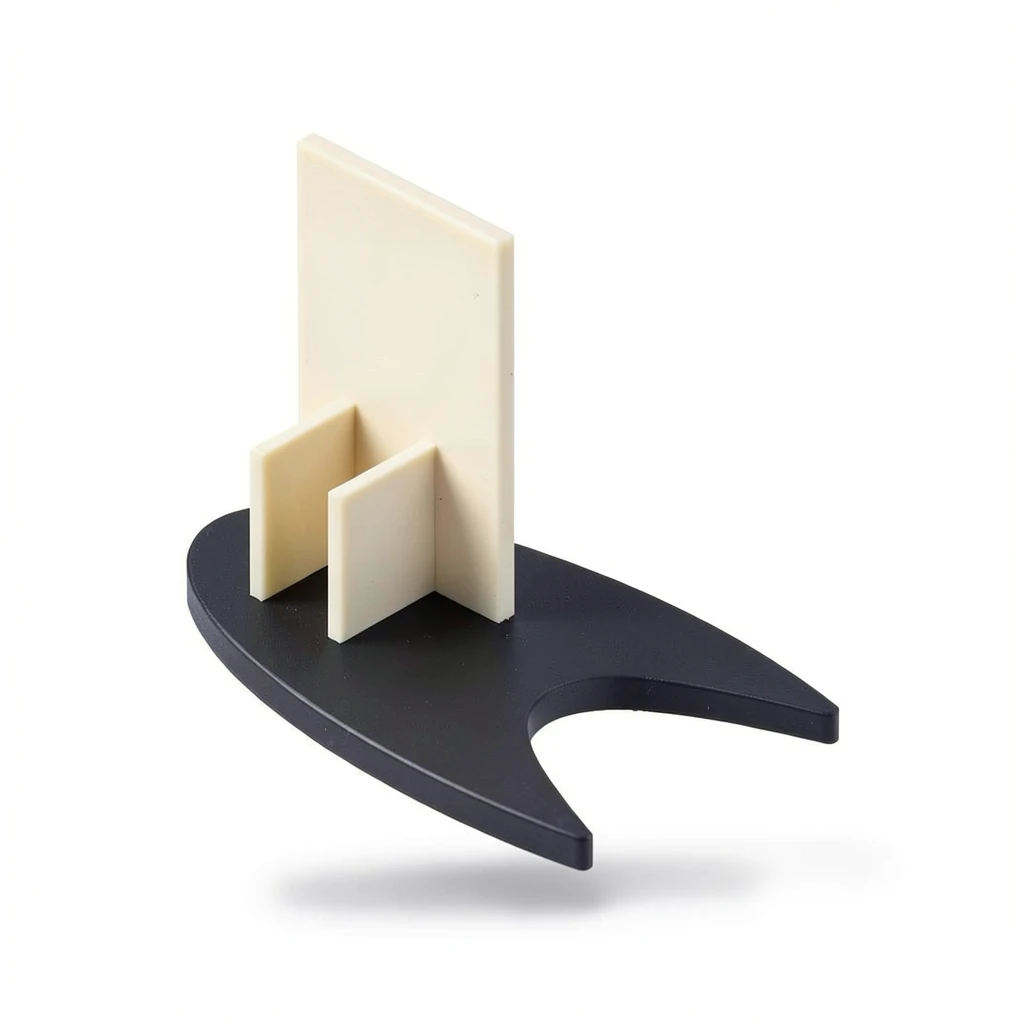 Moon Bookmark Rest — The full look. Intended product design; actual colour, finish and fit are confirmed before printing.