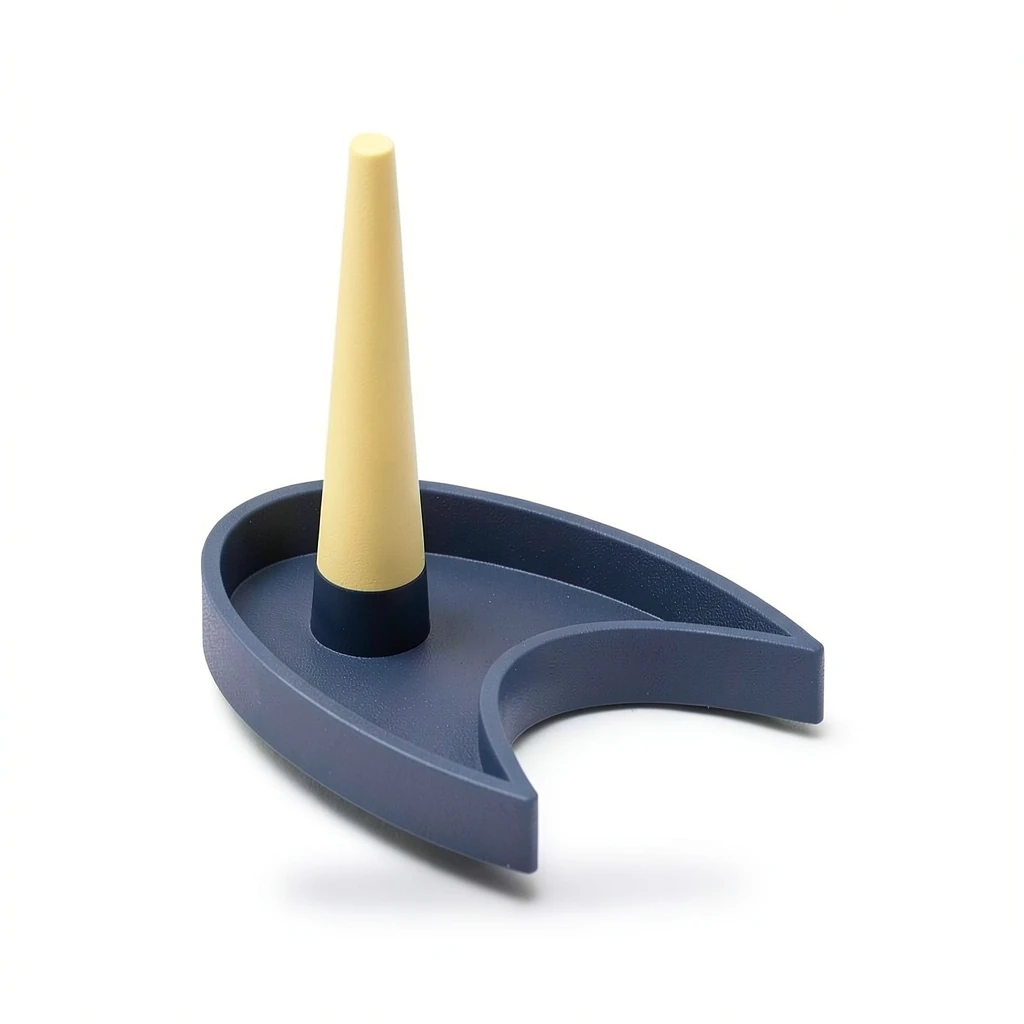 Moon Ring Perch — The full look. Intended product design; actual colour, finish and fit are confirmed before printing.